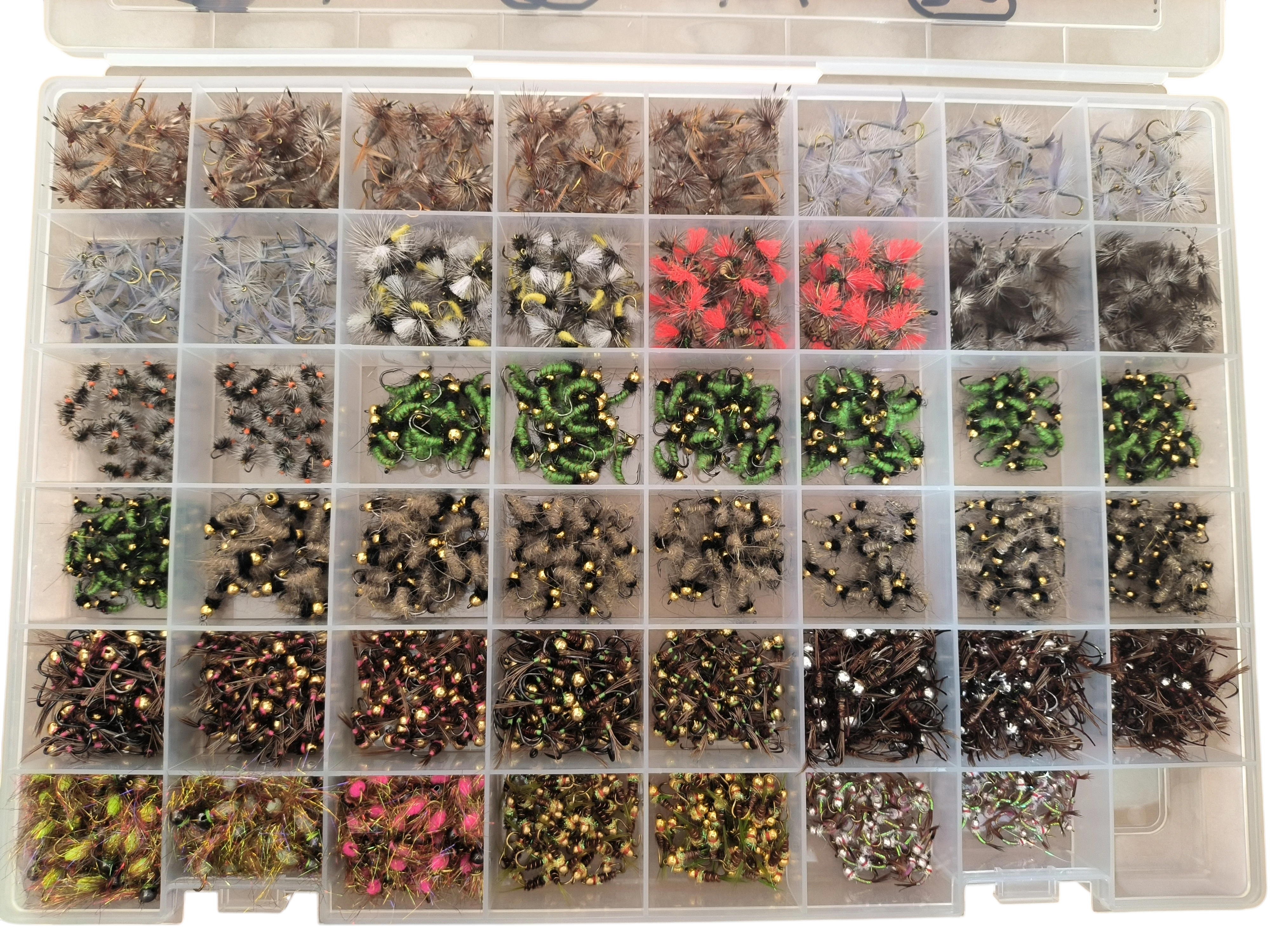Wifreo 48-compartment bulk fly box for commercial volume export
